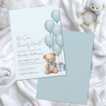 Bär Blau Wir Können Es Kaum Erwarten Baby Shower