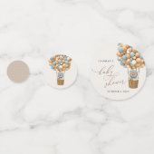 Bär, Blaue Balloons, Heißluftballon, Babydusche Konfetti (Vorderseiten)