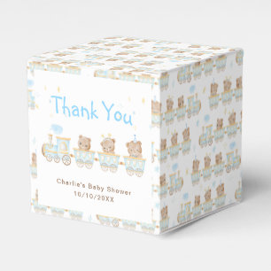 Bär Blauer Zug Baby Shower Dankeschön Geschenkschachtel