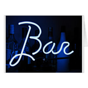 Bar, blaues Neonlicht