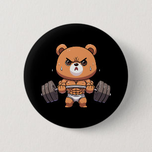 Bär Bodybuilder Bodybuilding Muskel Fitnessstudio Button