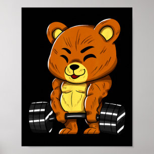 Bär Bodybuilder Bodybuilding Muskel Fitnessstudio Poster