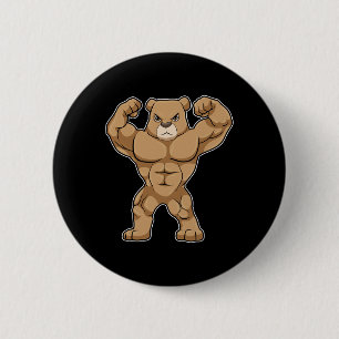 Bär Bodybuilder Bodybuilding Sport Button