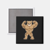 Bär Bodybuilder Bodybuilding Sport Magnet (Vorderseite/Rückseite)
