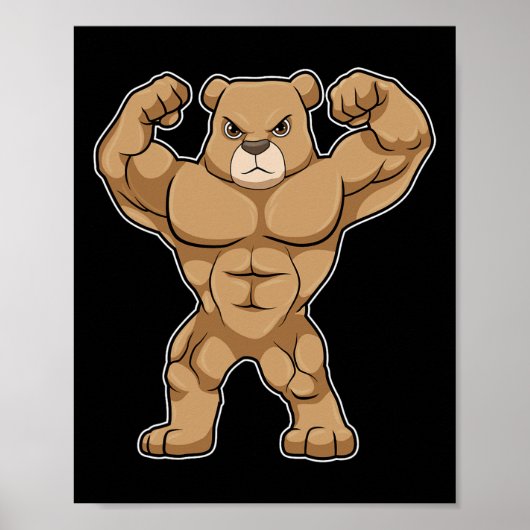 Bär Bodybuilder Bodybuilding Sport Poster (Vorne)