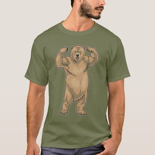 Bär Bodybuilder Bodybuilding T-Shirt (Vorderseite)