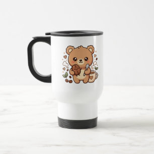 Bär-Bohnen-Löffel-Kawaii-Kaffeereise-Tasse Reisebecher