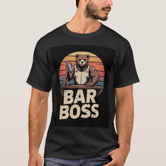 Bar Boss Bear Bartender Shirt (Vorderseite)