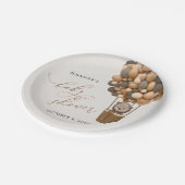 Bär, braune Balloons, Heißluftballon, Babydusche Pappteller (Schrägansicht)