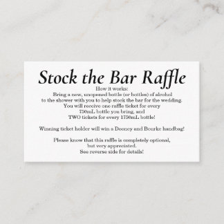 Bar Brautparty Raffle Ticket - Simple Begleitkarte