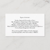 Bar Brautparty Raffle Ticket - Simple Begleitkarte (Rückseite)