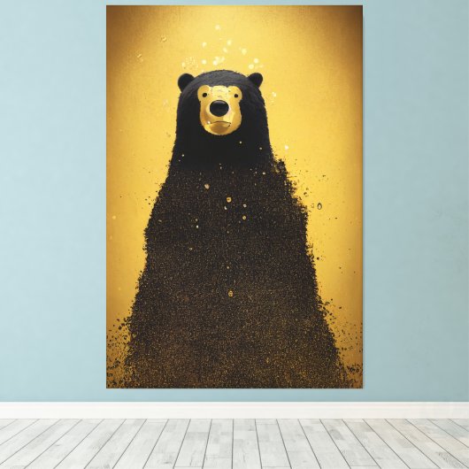 Bär Canvas Print Leinwanddruck (Insitu (Holzboden))