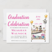 Bar Cart Graduation Party Einladung (Vorderseite)