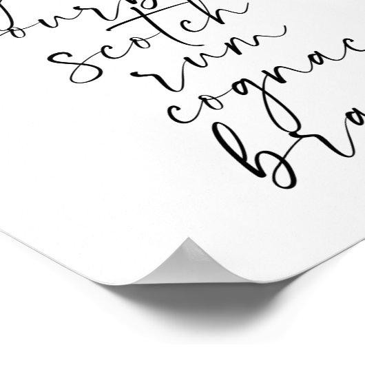 Bar Cart Script Schriftart Poster (Ecke)