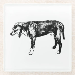 Bar Cart Yawn - Mini Dog Portrait Glasuntersetzer