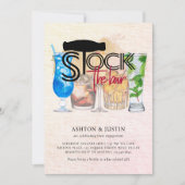 Bar Champagne und Cocktails Verlobung Einladung (Vorderseite)