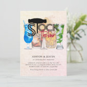 Bar Champagne und Cocktails Verlobung Einladung (Stehend Vorderseite)