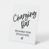 Bar Chargen Sie Ihre Telefonnummer für Hochzeitser Sockelschild (Vorderseite)