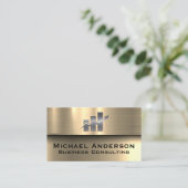 Bar Chart Financiers | Gold Metallic Visitenkarte (Stehend Vorderseite)