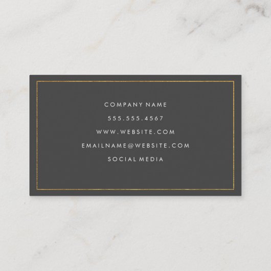 Bar Chart Graph | Gold Border Business Card Visitenkarte (Rückseite)