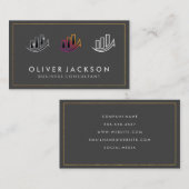 Bar Chart Graph | Gold Border Business Card Visitenkarte (Vorne/Hinten)