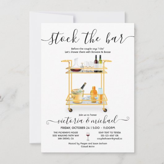 Bar Cocktail Bar Engagement Party Einladung (Vorderseite)