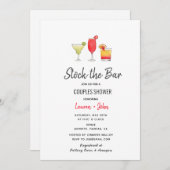 Bar Cocktail Paare Dusche Einladung lagern (Vorne/Hinten)