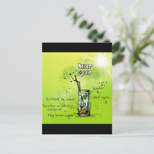 Bar Cocktail Rezept Postkarte (Stehend Vorderseite)