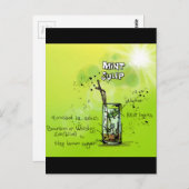 Bar Cocktail Rezept Postkarte (Vorne/Hinten)