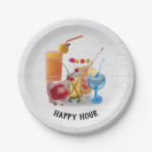 Bar Cocktails auf Holz Pappteller (Vorderseite)