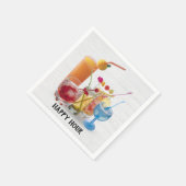 Bar Cocktails auf Holz Serviette (Ecke)