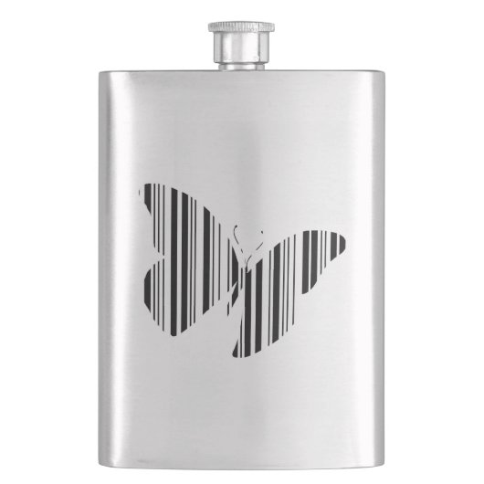 BAR CODE-Butterfets-Musterdesign Flachmann (Vorderseite)