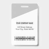 Bar-Code des Firmenlogos Mitarbeiter-Foto grau Ausweis (Back)