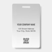 Bar-Code des Firmenlogos Mitarbeiter-Foto grau Ausweis (Rückseite)