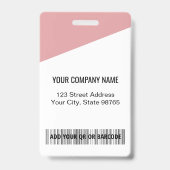 Bar-Code des Firmenlogos Mitarbeiter-Foto Rosa Ausweis (Back)