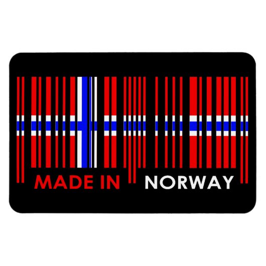 Bar Code-Flag-Farben NORWEGEN-Design Magnet (Horizontal)