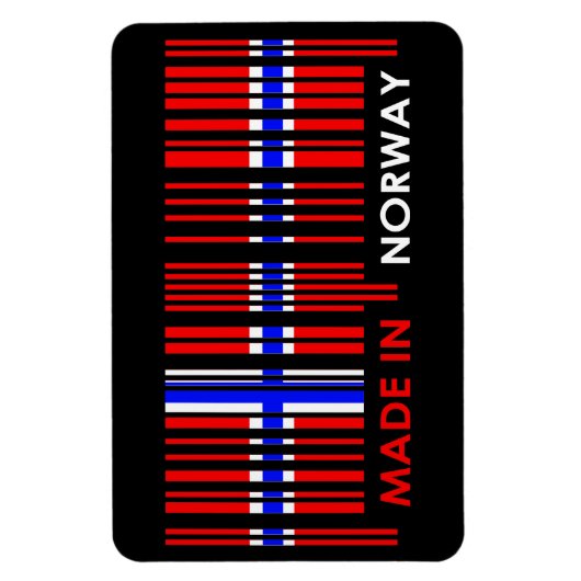 Bar Code-Flag-Farben NORWEGEN-Design Magnet (Vertikal)