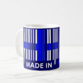 Bar-Code-Flaggen-Farbe-FINNLAND-Entwurf Kaffeetasse (Vorderseite Links)