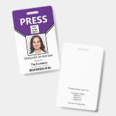 Bar-Code für das Foto der Pressepass- und Logo-ID- Ausweis (Vorder- & Rückseite)