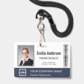 Bar-Code für kundenspezifische Firmenlogos Foto fü Ausweis (Vorderseite mit Lanyard)