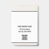 Bar-Code für kundenspezifische Firmenlogos Mitarbe Ausweis (Rückseite)