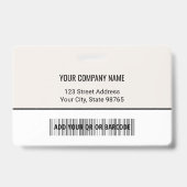 Bar-Code für kundenspezifische Firmenlogos Mitarbe Ausweis (Rückseite)