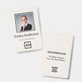 Bar-Code für kundenspezifische Firmenlogos Mitarbe Ausweis (Vorder- & Rückseite)