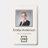Bar-Code für kundenspezifische Firmenlogos Mitarbe Ausweis (Vorderseite)