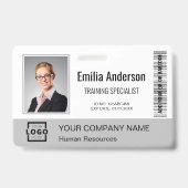 Bar-Code für kundenspezifische Firmenlogos Mitarbe Ausweis (Front)