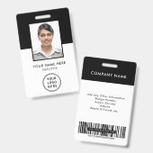 Bar-Code für Mitarbeiter-Logos Schwarzes Foto-ID Ausweis (Vorder- & Rückseite)