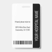 Bar-Code für Mitarbeiter-Logos Schwarzes Foto-ID Ausweis (Rückseite)