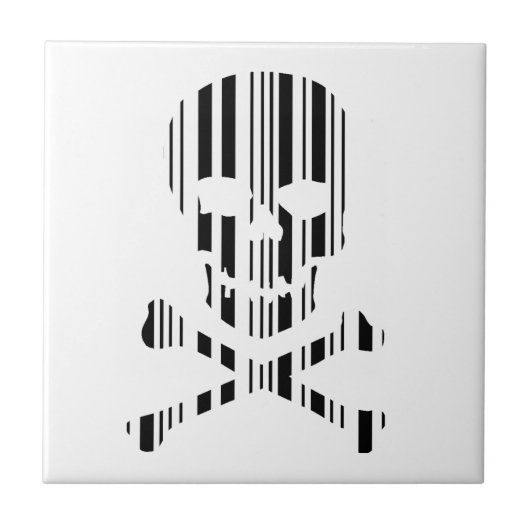 BAR CODE FÜR SKULL UND KREUZELN Giftstempel Fliese (Vorderseite)