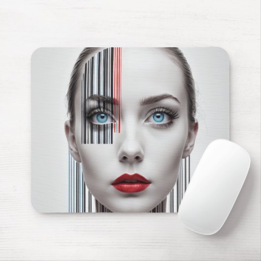 Bar Code Generation Woman Art Mousepad (Mit Mouse)