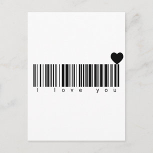 Bar Code I Liebe Sie Postkarte